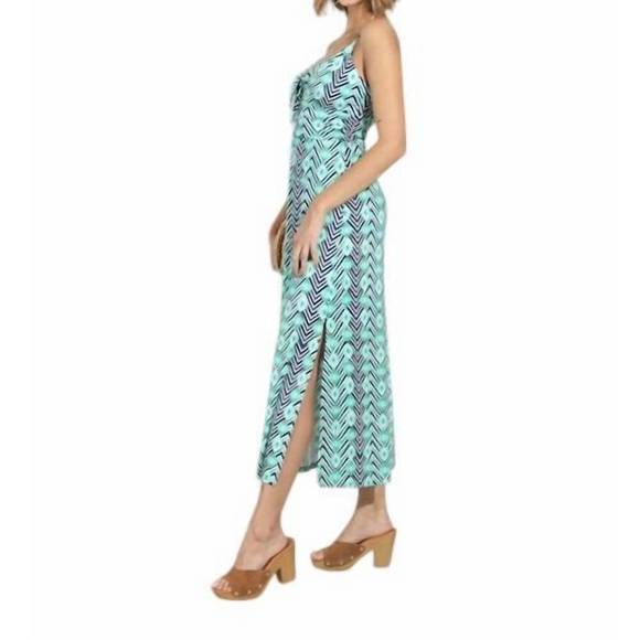NEW VERONICA M barbados maxi dress with slit in mint - Picture 3 of 4
